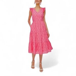 J.Crew Factory Pink East crop Prep Eyelet Mini Dress Size 14